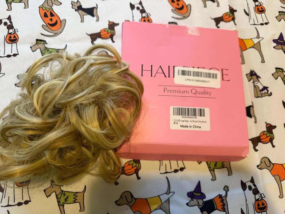 Large MESSY BUN Dirty Blonde Synthetic Hair Accessory CJL HAIR